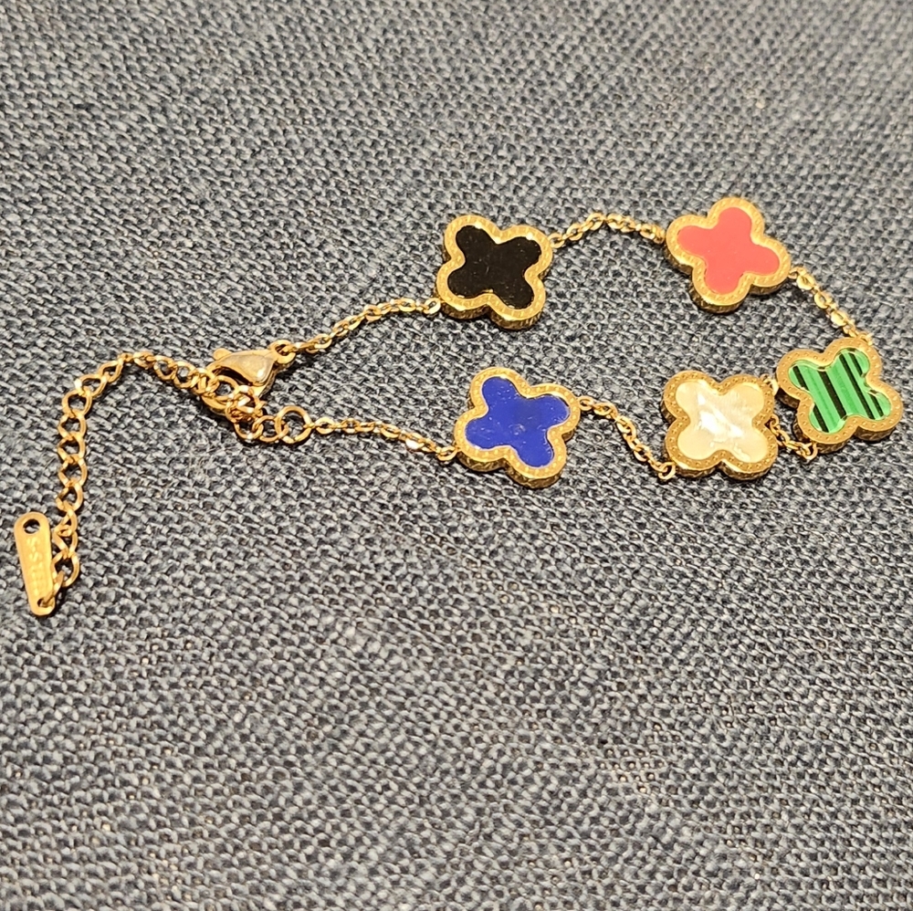 Colorful Clover Charm Bracelet